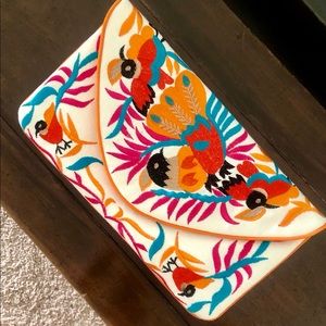 NWT Embroidered Clutch Bag
